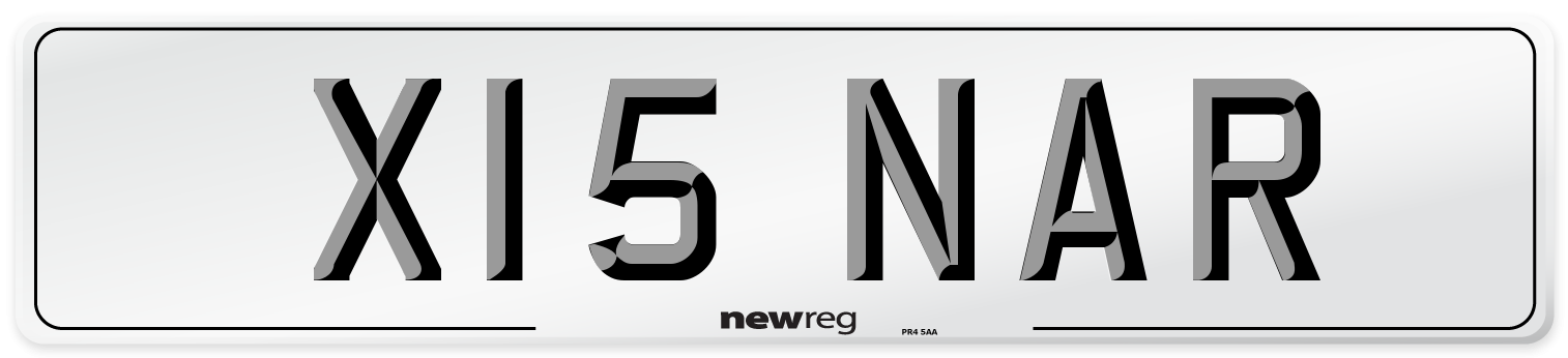 X15 NAR Number Plate from New Reg